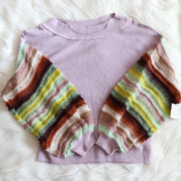 NWT Free People Mist Lilac Cha Cha Sweater Size M - Picture 3 of 8